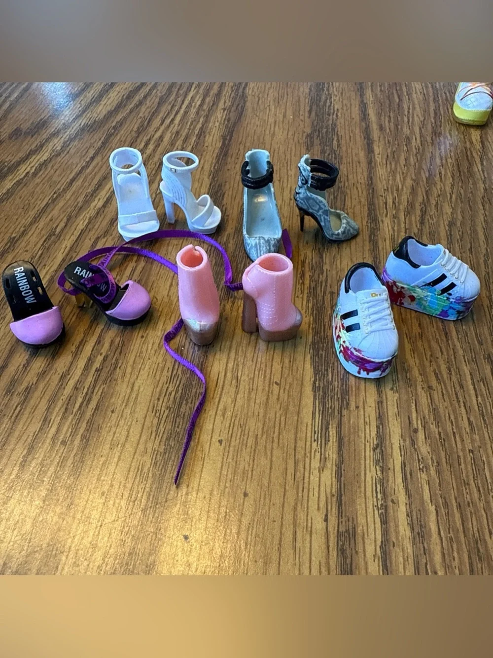 Huge lot of rainbow high doll clothes, shoes, boots, accessories